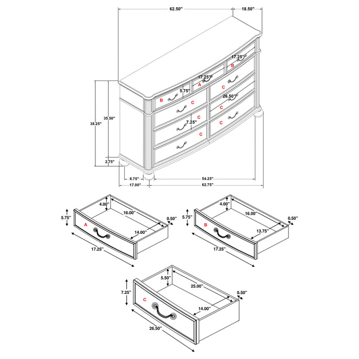 Celina 5 Pc Bedroom Set