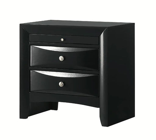 Crown Mark Furniture Fallon 3 Drawer Nightstand in Black image