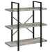 Cole 3-Shelf Bookcase Grey Driftwood and Gunmetal image