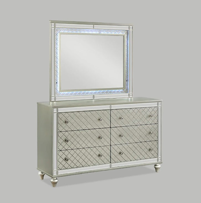 Crown Mark Furniture Cristian Dresser Mirror in Beige
