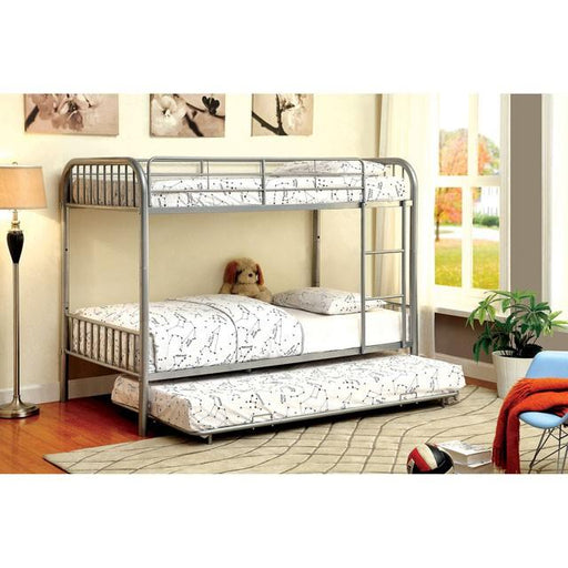 RAINBOW Silver Metal Twin/Twin Bunk Bed image