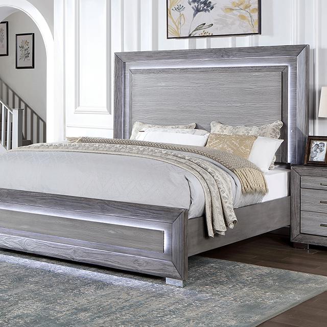RAIDEN Cal.King, E.King, & Queen Bed, Gray