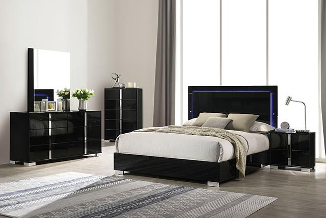 Sinistra Bed Beige, Black, White
