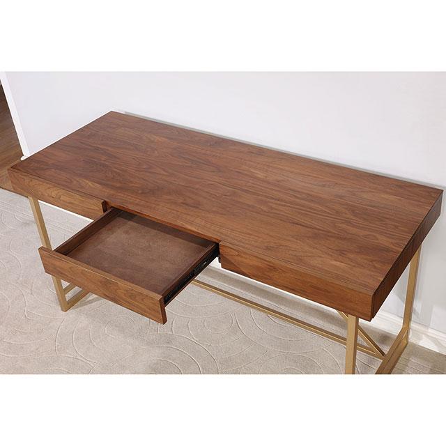 Halstein Light Walnut/Gold Desk