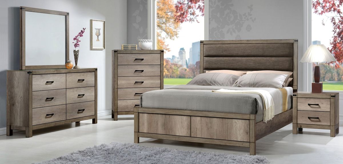 Crown Mark Furniture Matteo Queen Bed in Melamine