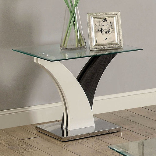 SLOANE White/Dark Gray/Chrome End Table image