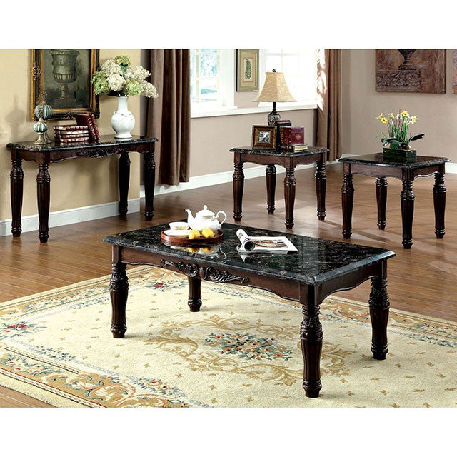 Brampton Espresso/Black Faux Sofa Table