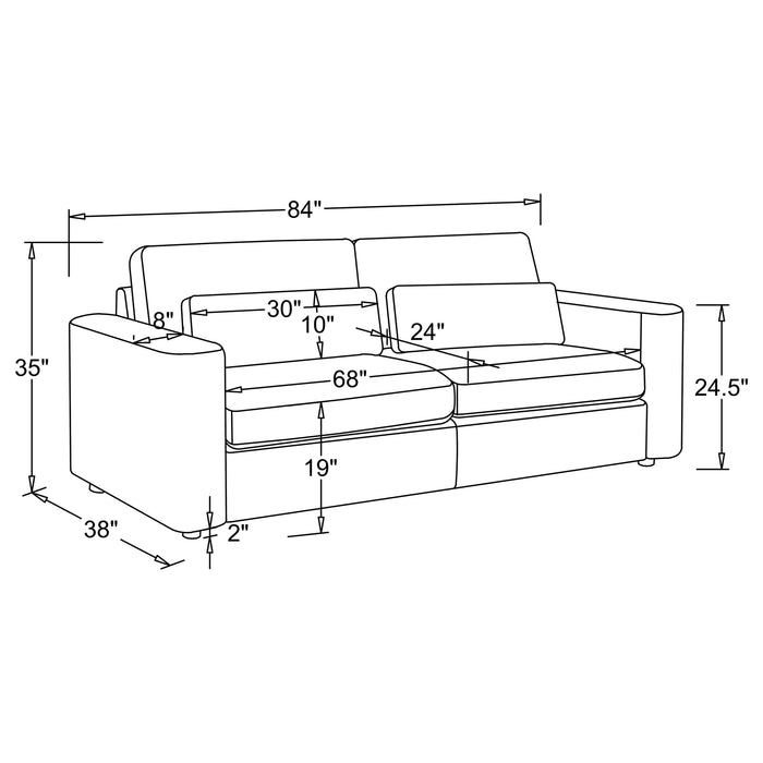 Amador Track Arm Sofa Set