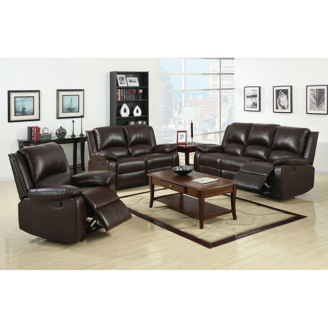 Oxford Rustic Dark Brown Motion Sofa